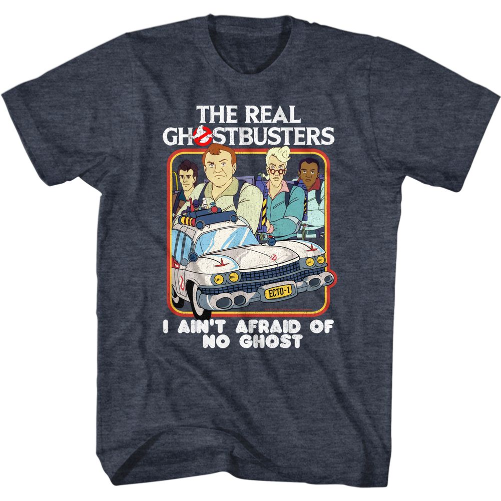 The Real Ghostbusters - Busters & Ecto1 - Short Sleeve - Heather - Adult - T-Shirt
