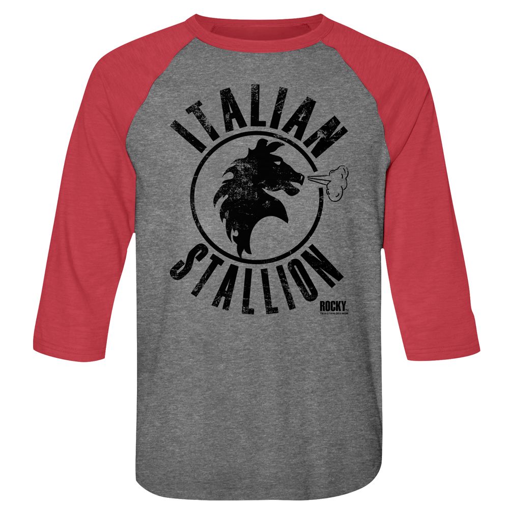 Rocky - Stallion - 3/4 Sleeve - Heather - Adult - Raglan Shirt
