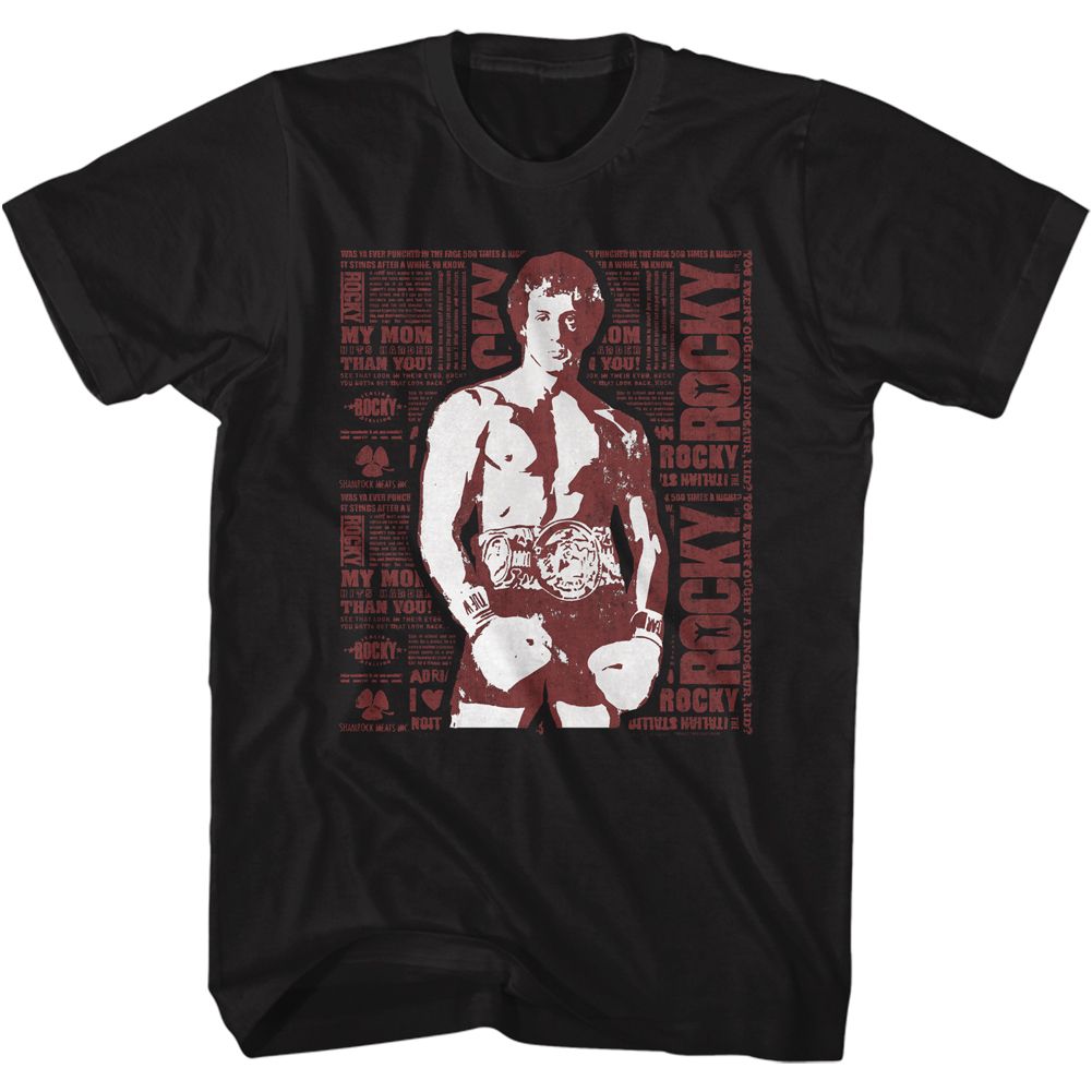 Rocky - Newspaper Print - Short Sleeve - Adult - T-Shirt
