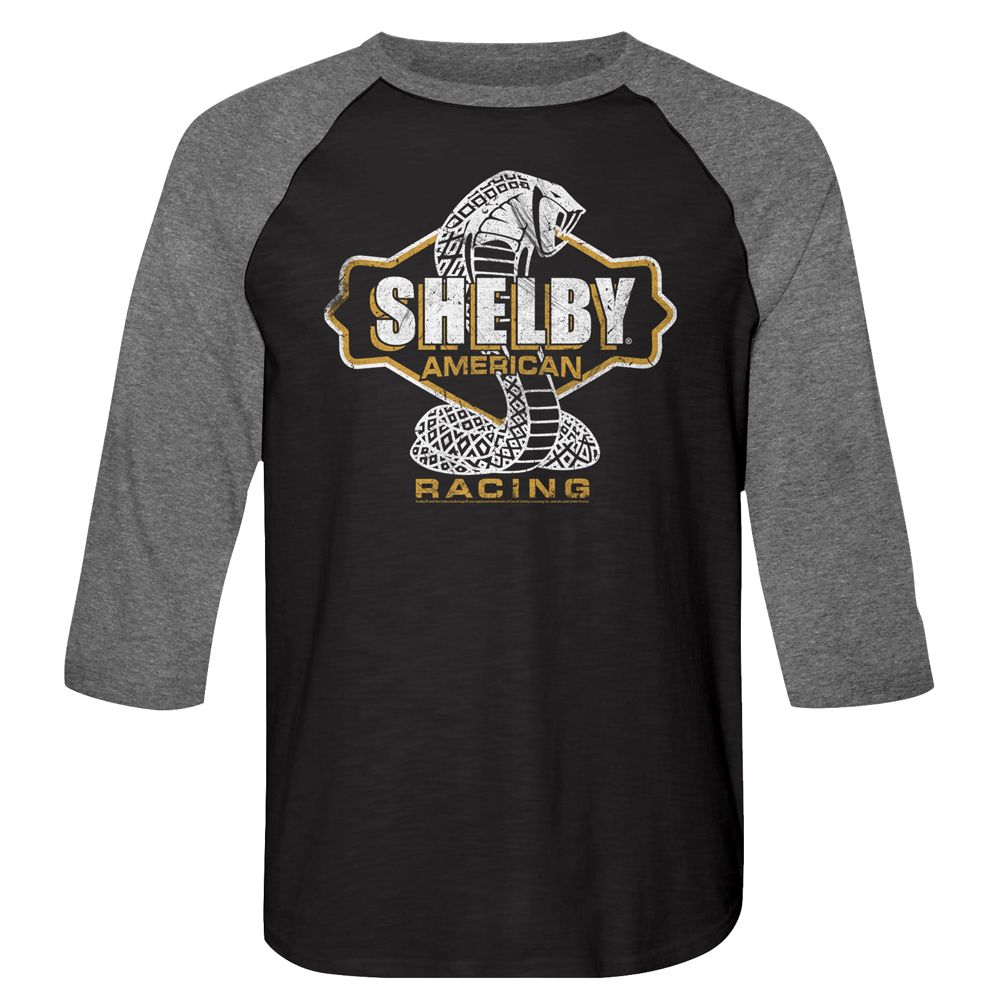 Carroll Shelby - Old Sign Color Change - 3/4 Sleeve - Heather - Adult - Raglan Shirt