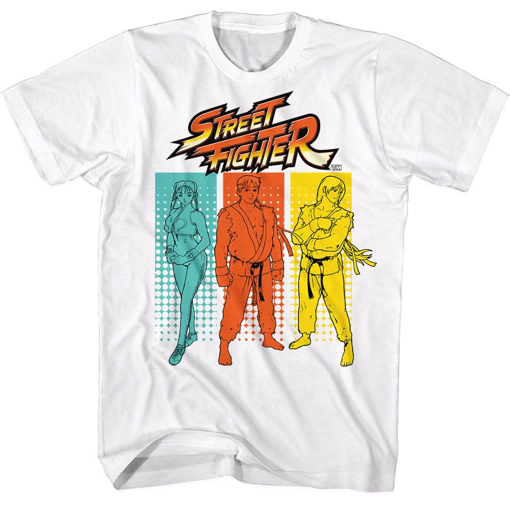 Street Fighter - Halftone Rectangles - Short Sleeve - Adult - T-Shirt