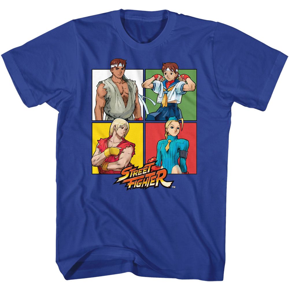 Street Fighter - Four Squares - Short Sleeve - Adult - T-Shirt