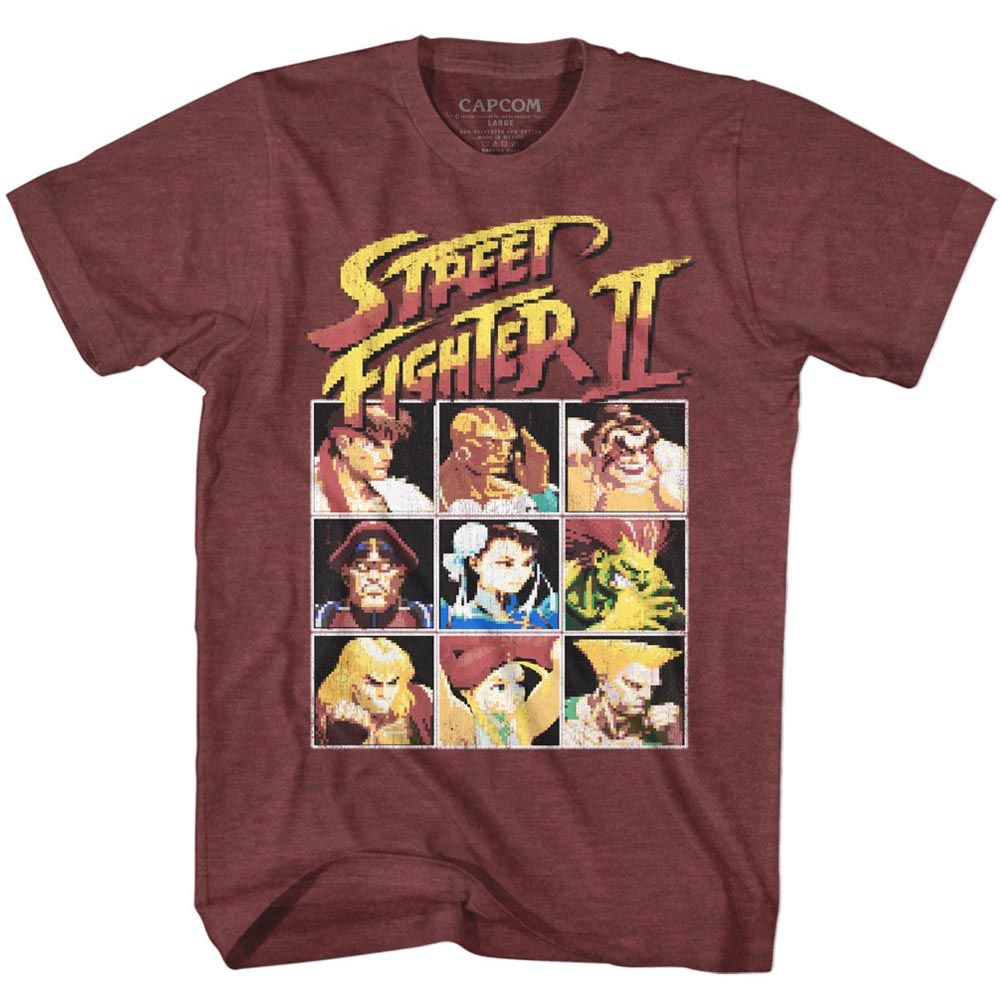 Street Fighter - 8Bit - Short Sleeve - Heather - Adult - T-Shirt