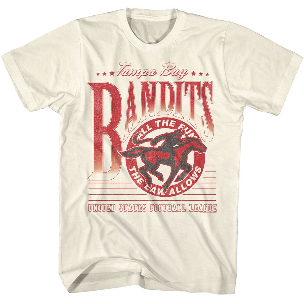 USFL Tampa Bay Bandits Natural Solid Adult Short Sleeve T-Shirt –  YourFavoriteTShirts