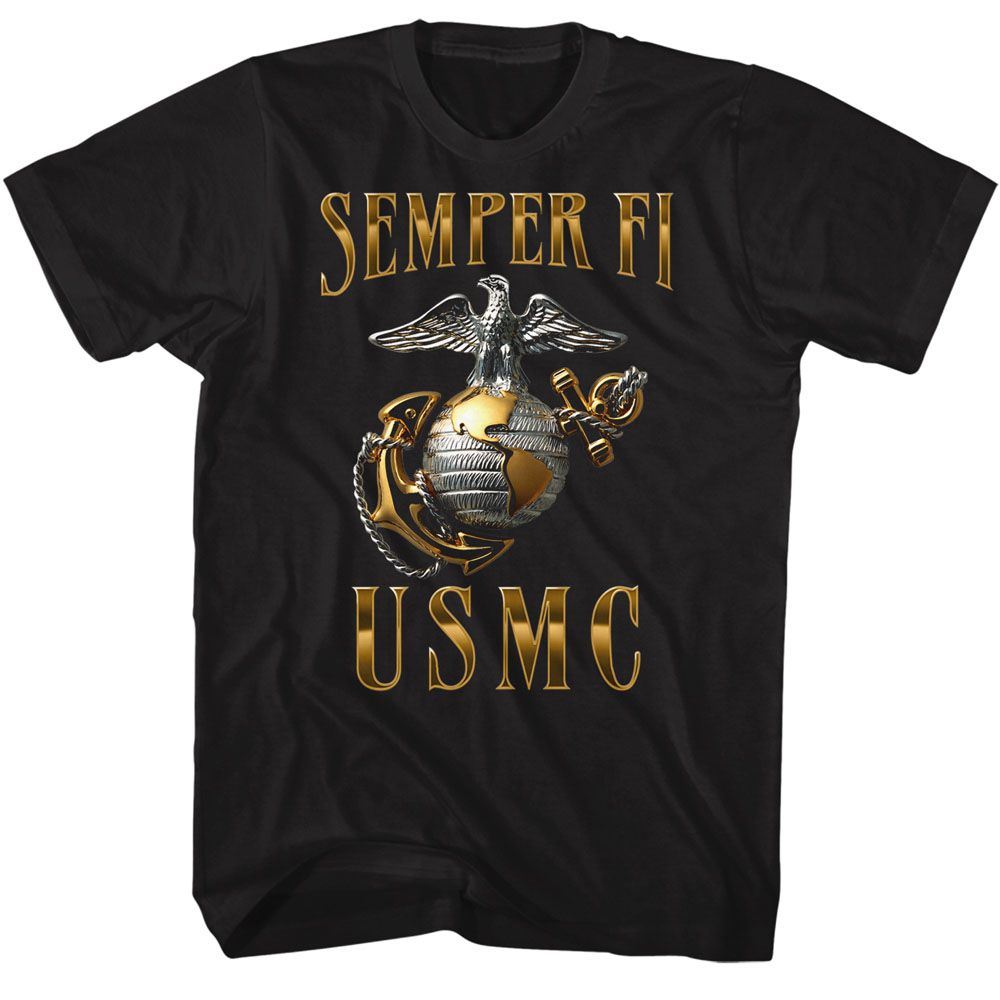 Marines - US Marines Semper Fi Metallic - Short Sleeve - Adult - T-Shirt