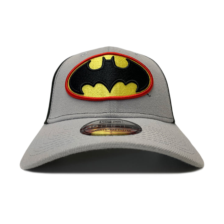 New Era 39THIRTY DC Comics Batman Symbol Gray & Black Fitted Hat