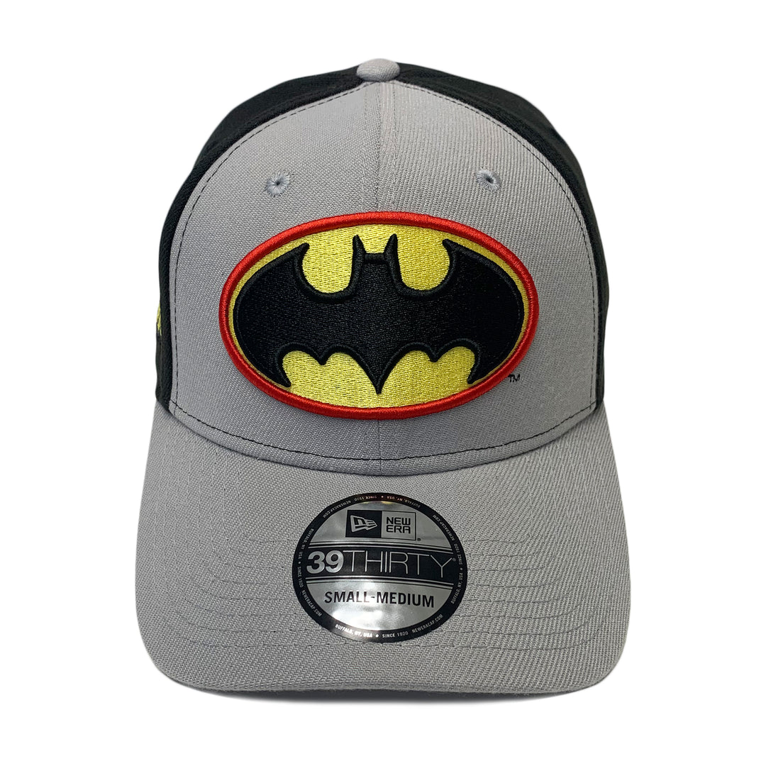 New Era 39THIRTY DC Comics Batman Symbol Gray & Black Fitted Hat