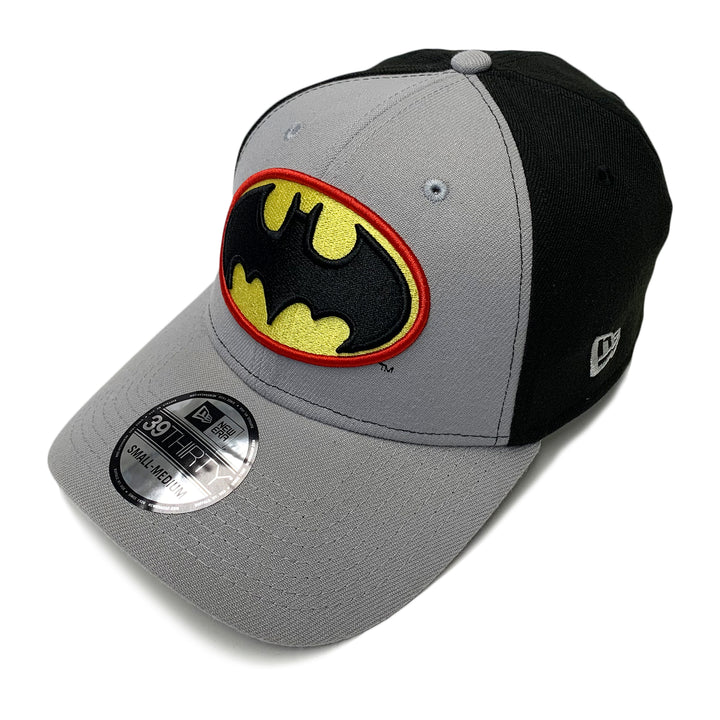 New Era 39THIRTY DC Comics Batman Symbol Gray & Black Fitted Hat