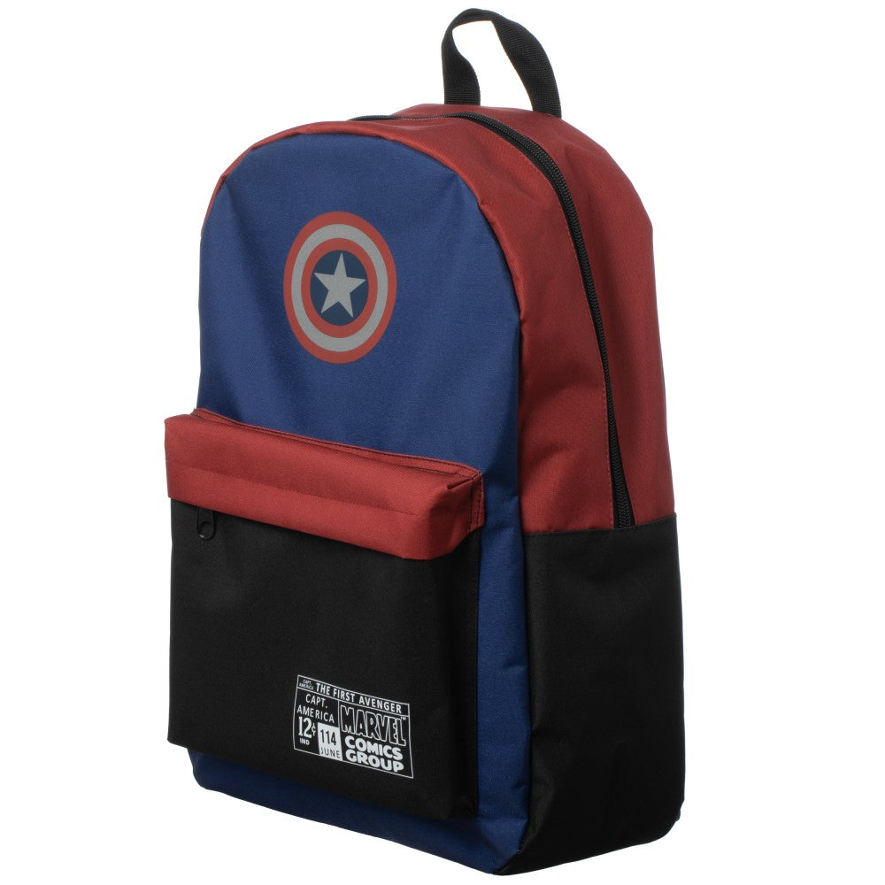 Bioworld - Marvel - Captain America Color Block Backpack with Laptop Pocket