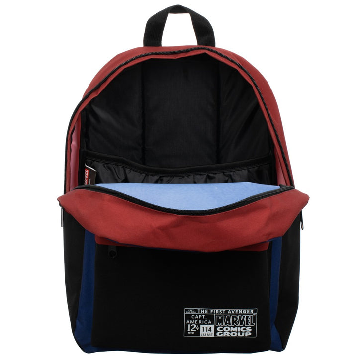 Bioworld - Marvel - Captain America Color Block Backpack with Laptop Pocket
