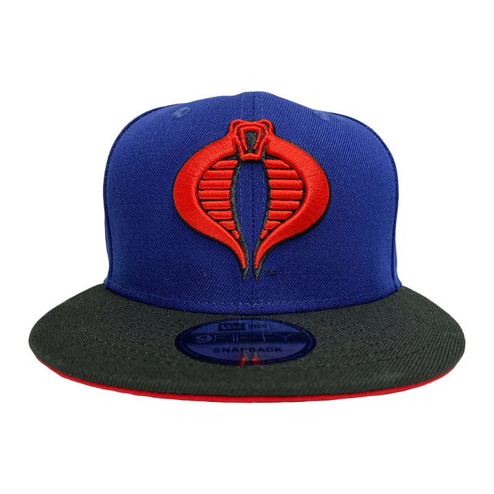 New Era 9FIFTY G.I. Joe Cobra Logo Snapback Hat Cap Royal Black Red