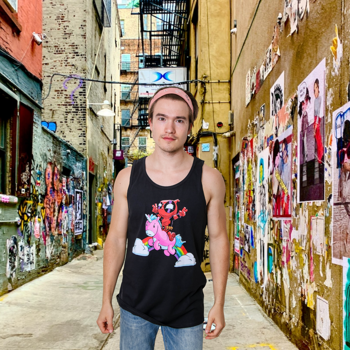 Deadpool Rainbow Power Marvel Comics Adult Tank Top