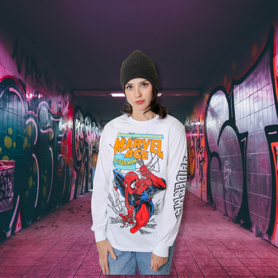 Spider-Man 90's Marvel Age Marvel Adult Long Sleeve T Shirt