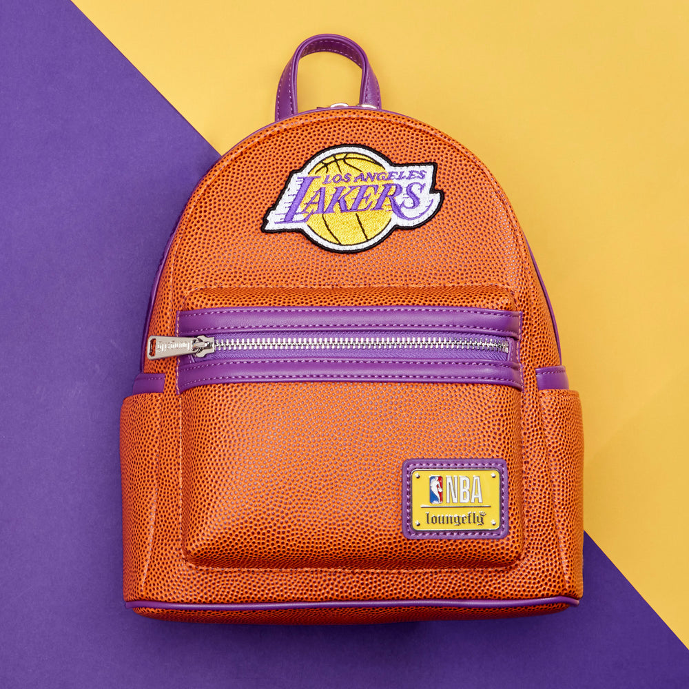 NBA Los Angeles Lakers Basketball Logo Mini Backpack Double Strap Shoulder Bag Purse