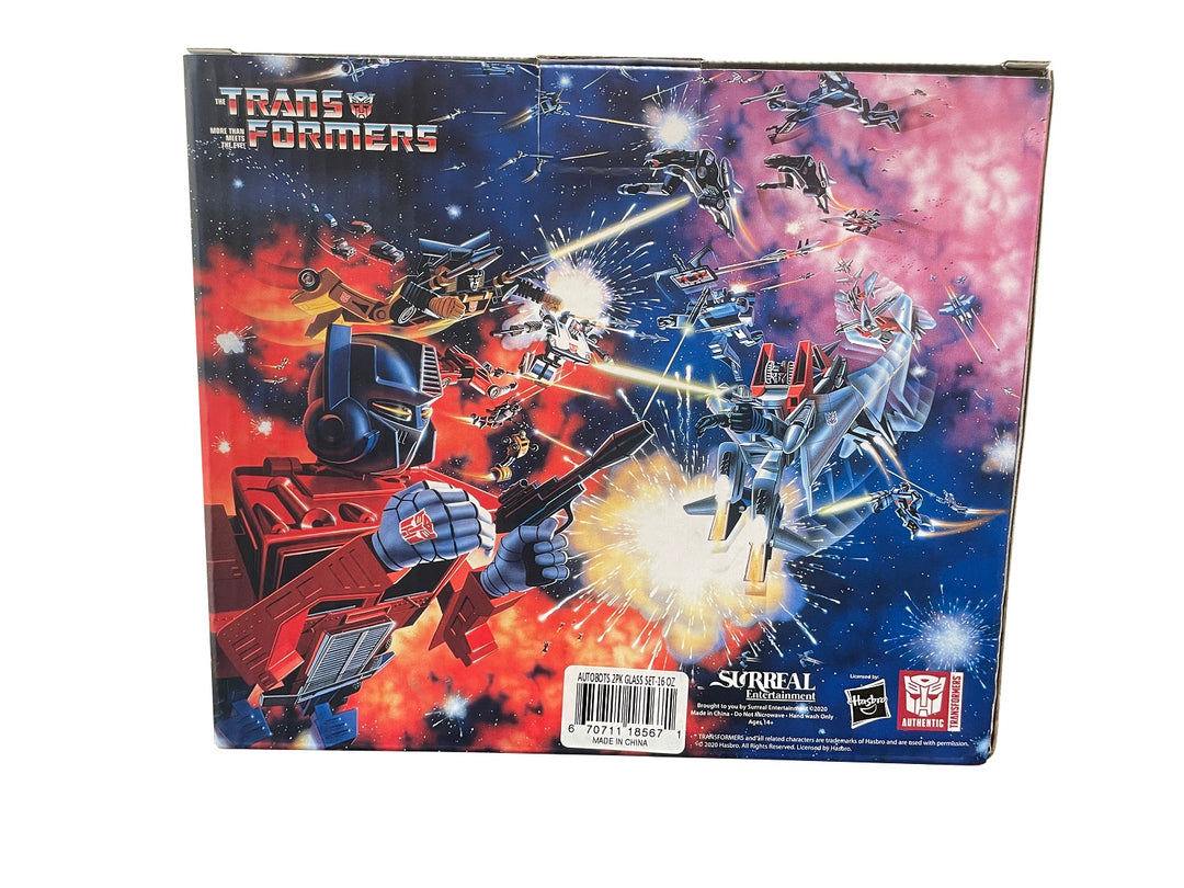 Transformers Autobots Optimus Prime And Grimlock 2 pack Pint Glass Set