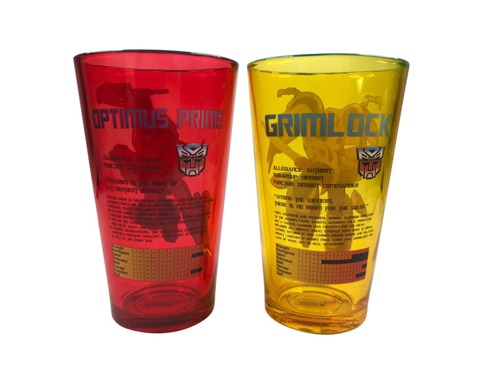 Transformers Autobots Optimus Prime And Grimlock 2 pack Pint Glass Set