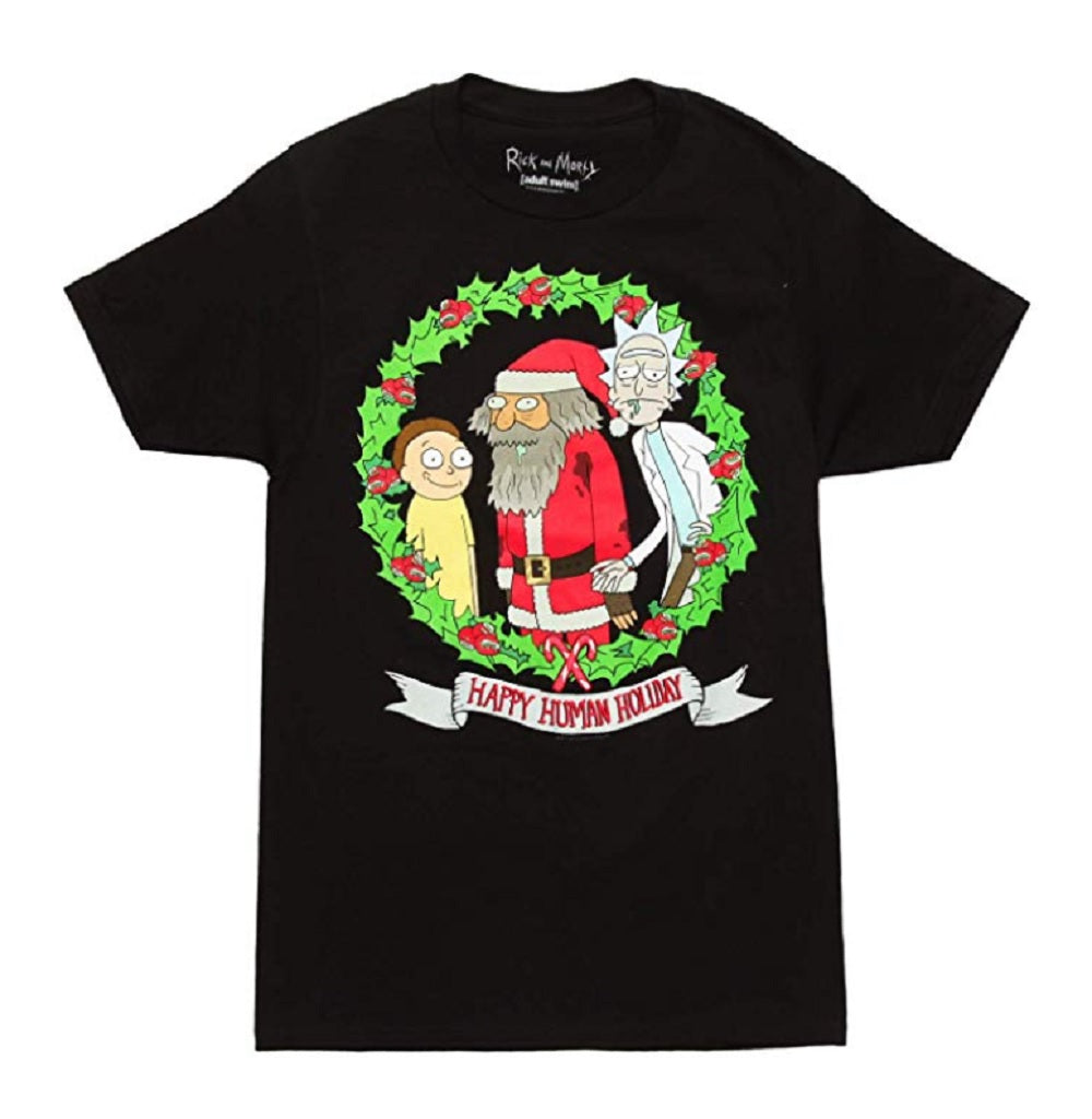 Rick and Morty Happy Human Holiday Adult T Shirt