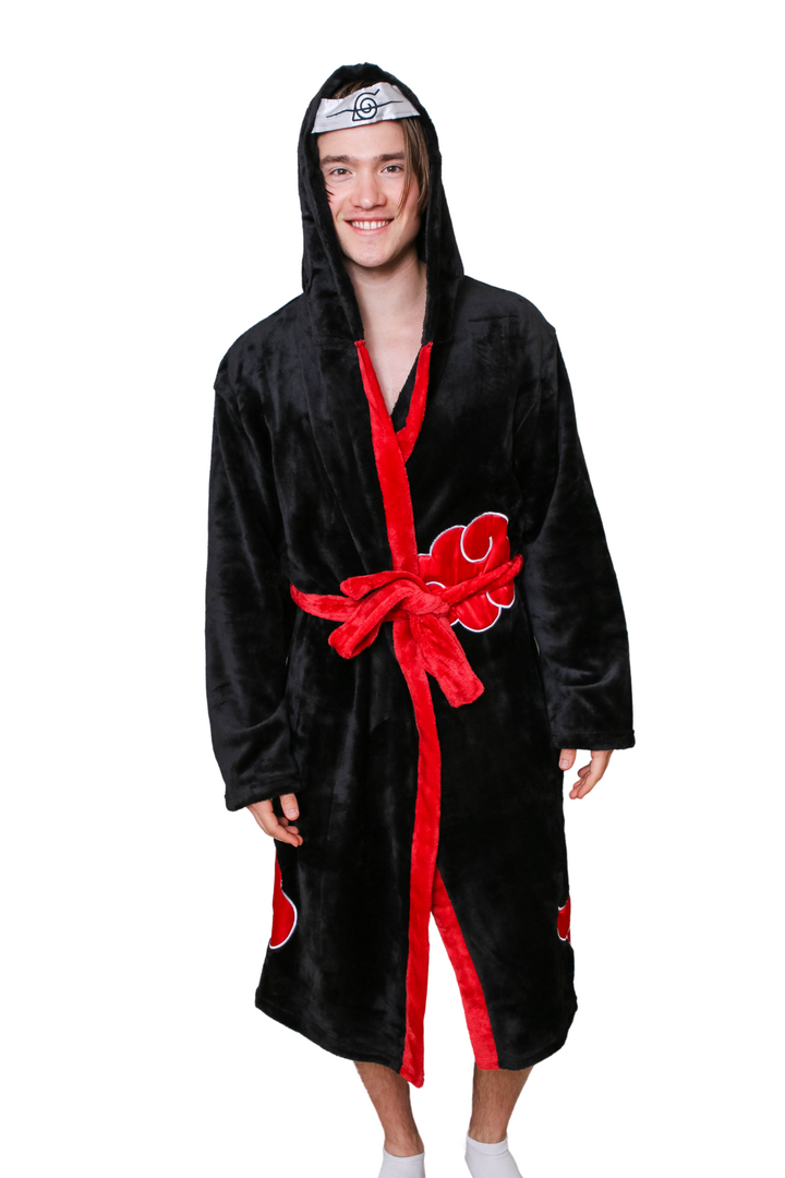Naruto Shippuden Akatsuki Costume Bath Robe Fleece Anime Bathrobe