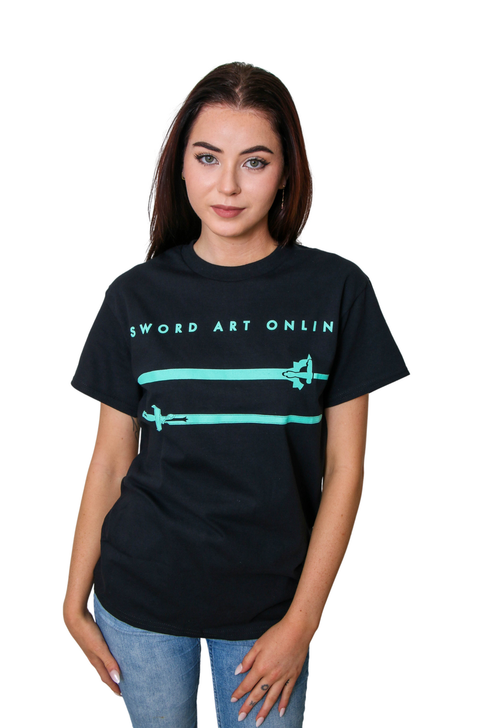 Sword Art Online Kirito Elucidator And Asuna Lambent Light Swords Adult T-Shirt