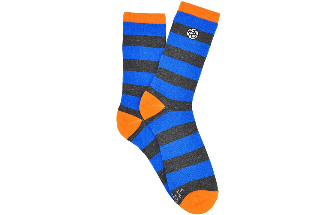 Dragon Ball Super Kame Symbol Anime Embroidered Rugby Stripe Crew Socks