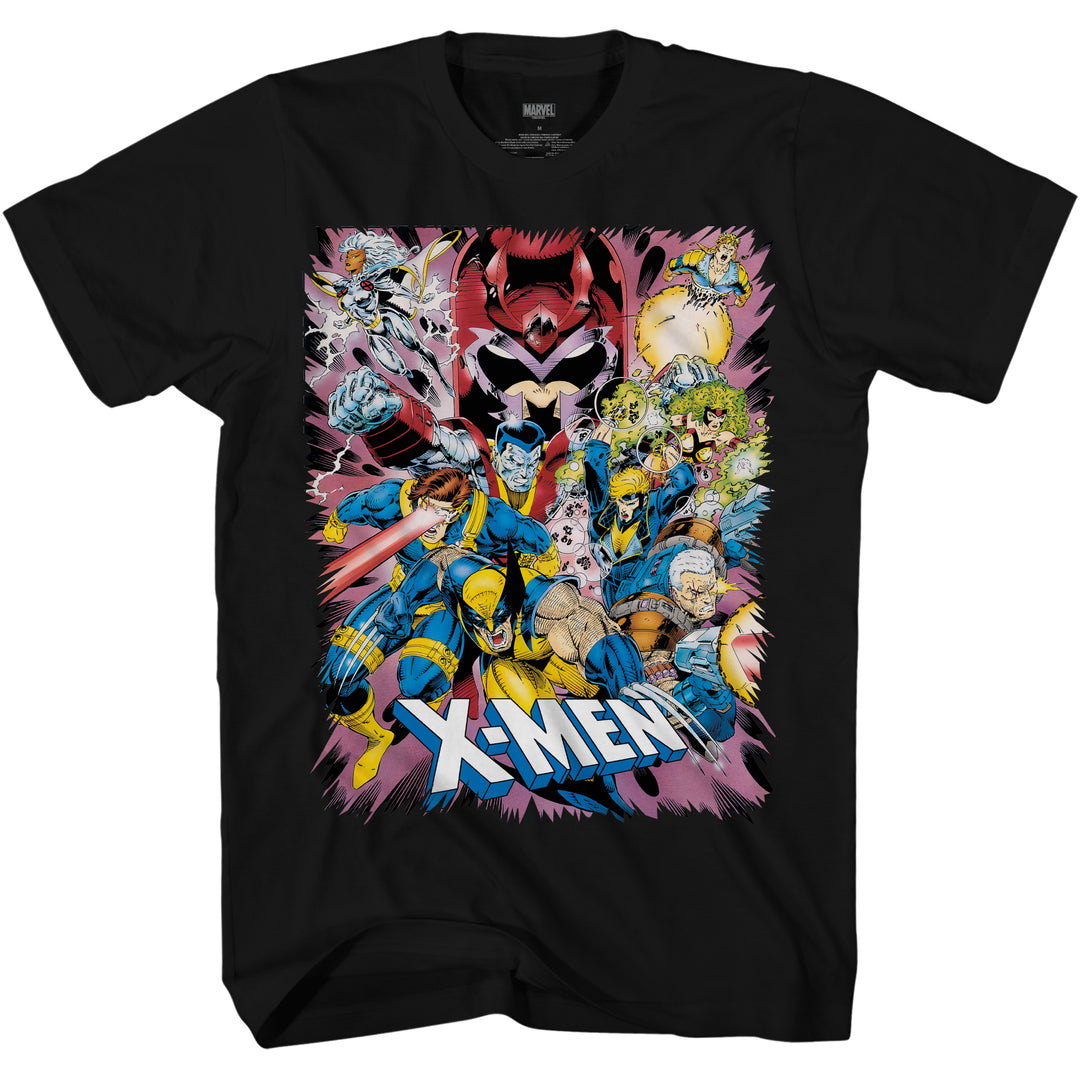 X-Men Jump Out Team 90's Marvel Comics Adult T Shirt