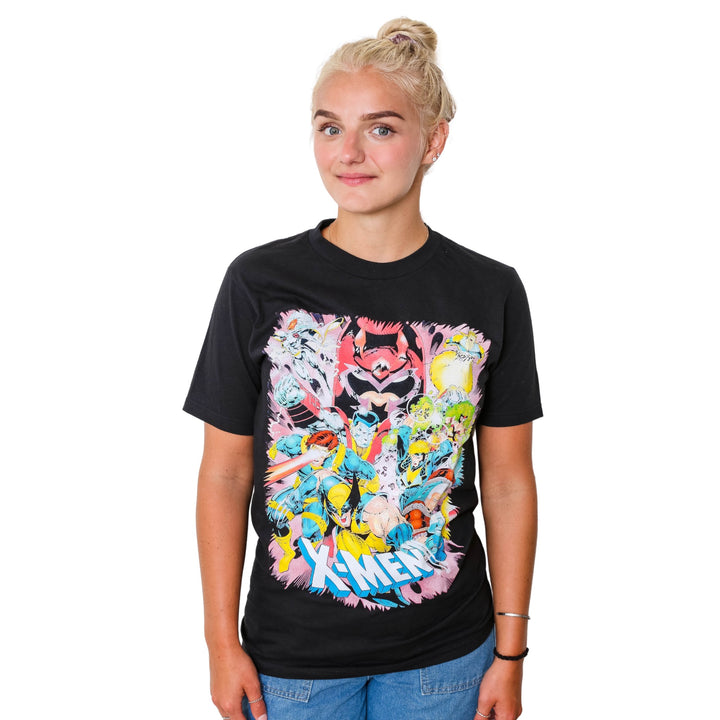 X-Men Jump Out Team 90's Marvel Comics Adult T Shirt