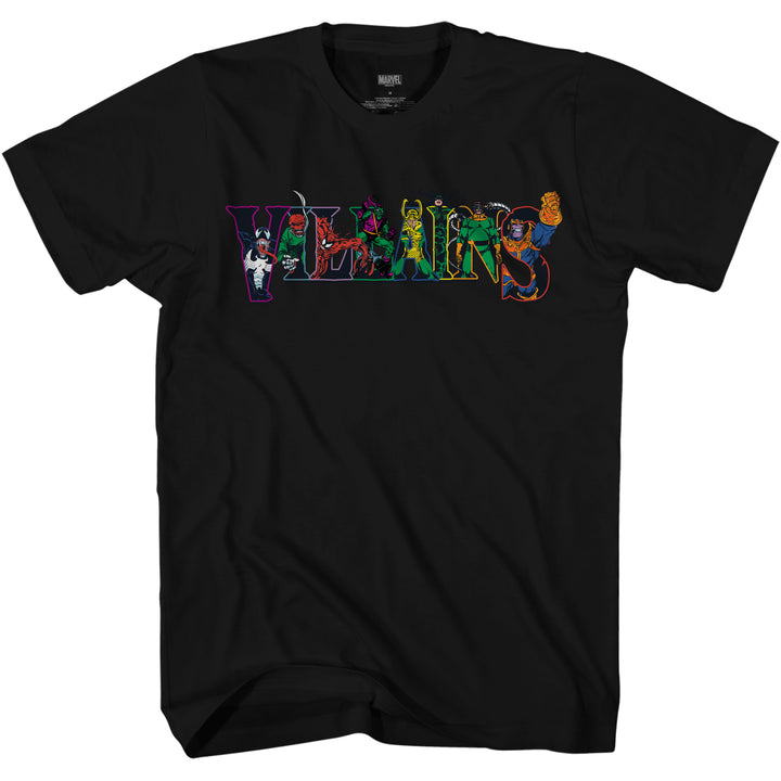 Marvel All Star Villains Varsity Logo Adult T Shirt