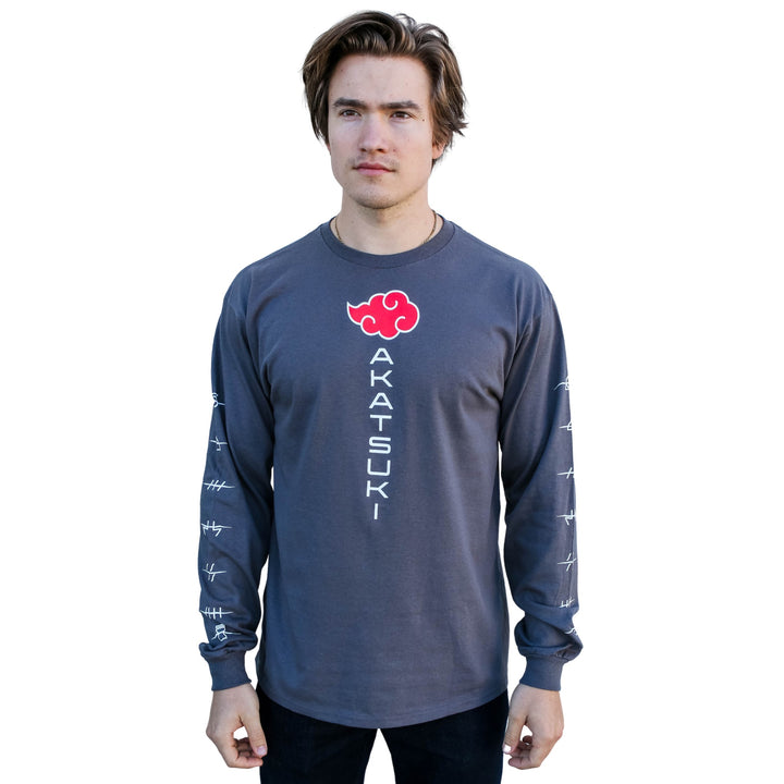 Naruto Shippuden Akatsuki Anti Village Symbols Anime Adult Long Sleeve T-Shirt