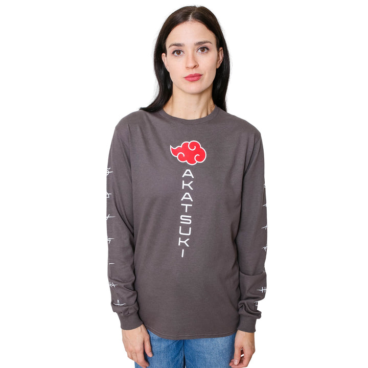 Naruto Shippuden Akatsuki Anti Village Symbols Anime Adult Long Sleeve T-Shirt