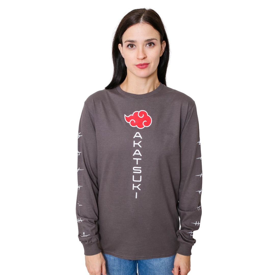 Naruto Shippuden Akatsuki Anti Village Symbols Anime Adult Long Sleeve T-Shirt