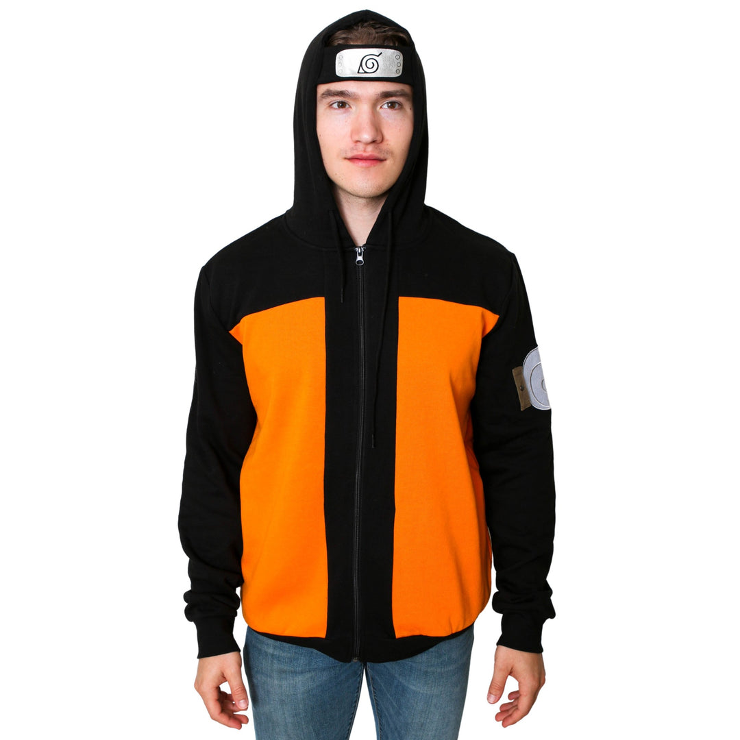 Naruto Shippuden Naruto Costume Adult Zip Up Hoodie