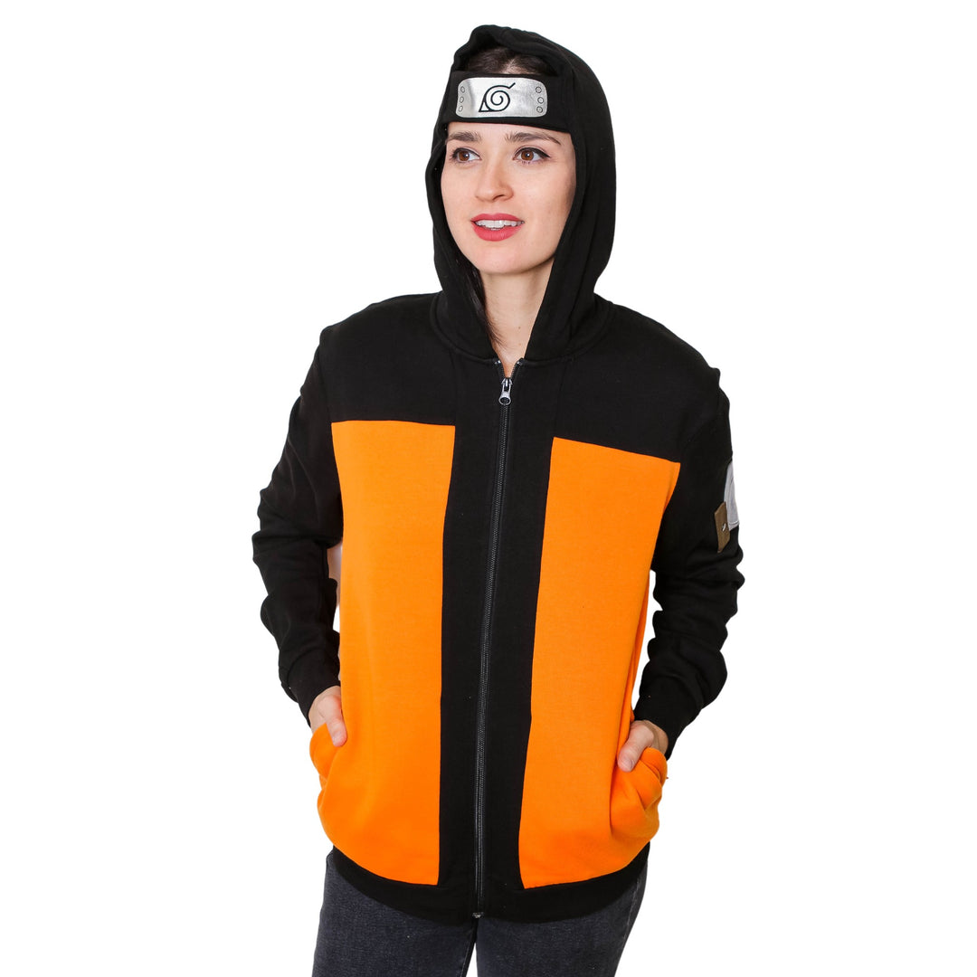 Naruto Shippuden Naruto Costume Adult Zip Up Hoodie