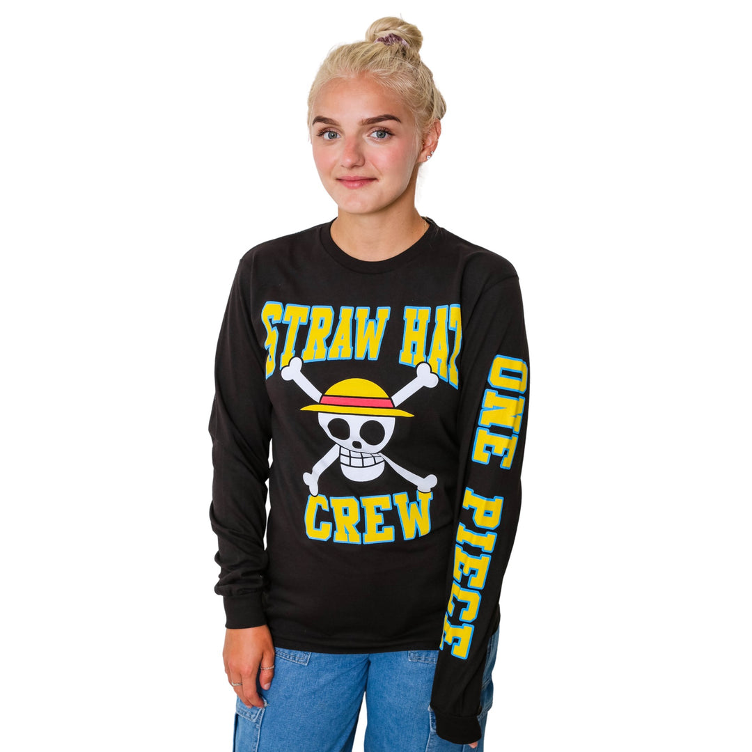 One Piece Straw Hat Crew Athletic Type Anime Adult Long Sleeve T-Shirt