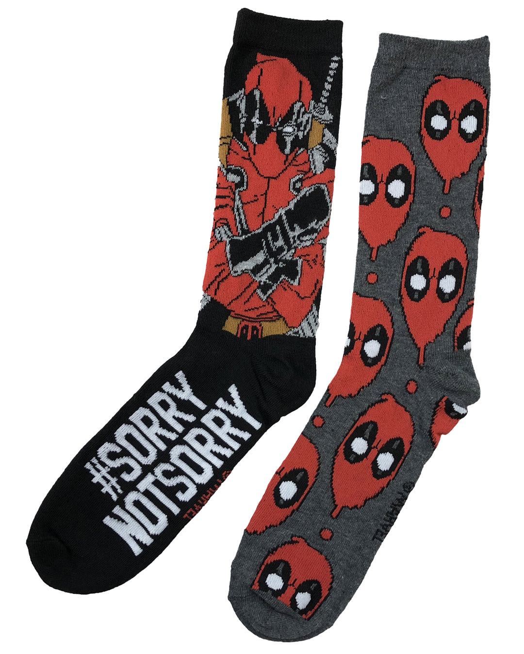 Marvel Deadpool Sorry Not Sorry 2 Pack Crew Socks