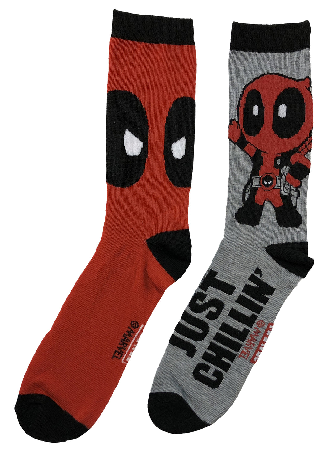 Marvel Deadpool Just Chillin 2 Pack Crew Socks