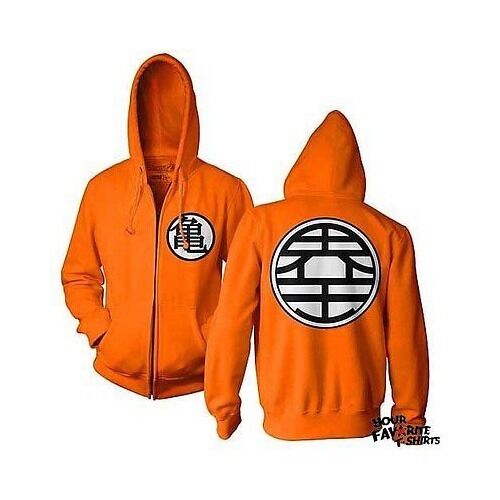 Dragon Ball Z DBZ Kame Symbol Goku Anime Adult Zip Up Hoodie