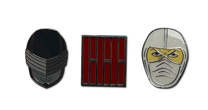 G.I. Joe Arashikage Clan Symbol Snake Eyes Storm Shadow Enamel Pin 3 Pack Set
