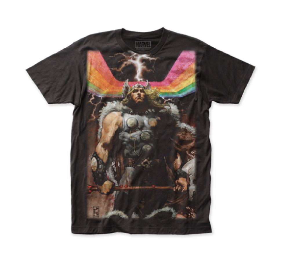 Thor Rainbow Big Print Marvel Comics Adult T-Shirt