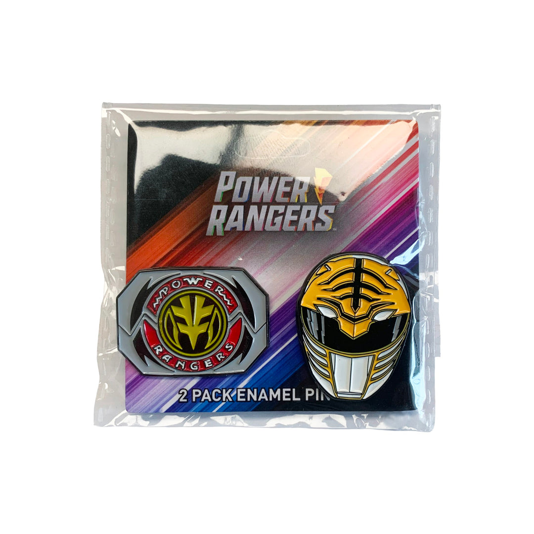 Power Rangers White Ranger Mask and Emblem Tommy 2 Pack Enamel Pin Set