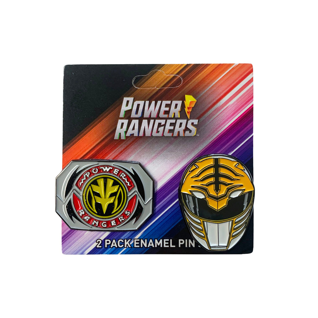 Power Rangers White Ranger Mask and Emblem Tommy 2 Pack Enamel Pin Set