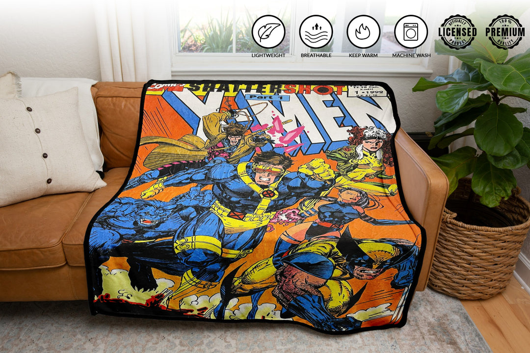 Marvel X-Men 90's Shattershot Fleece Throw Blanket