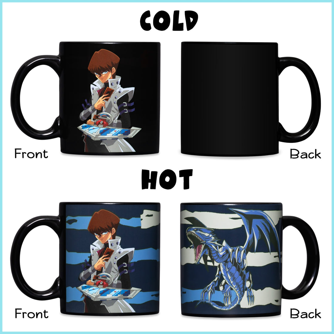 YU-GI-OH Seto Kiaba and Blue Eyes White Dragon 15 oz. Heat Change Ceramic Coffee Mug