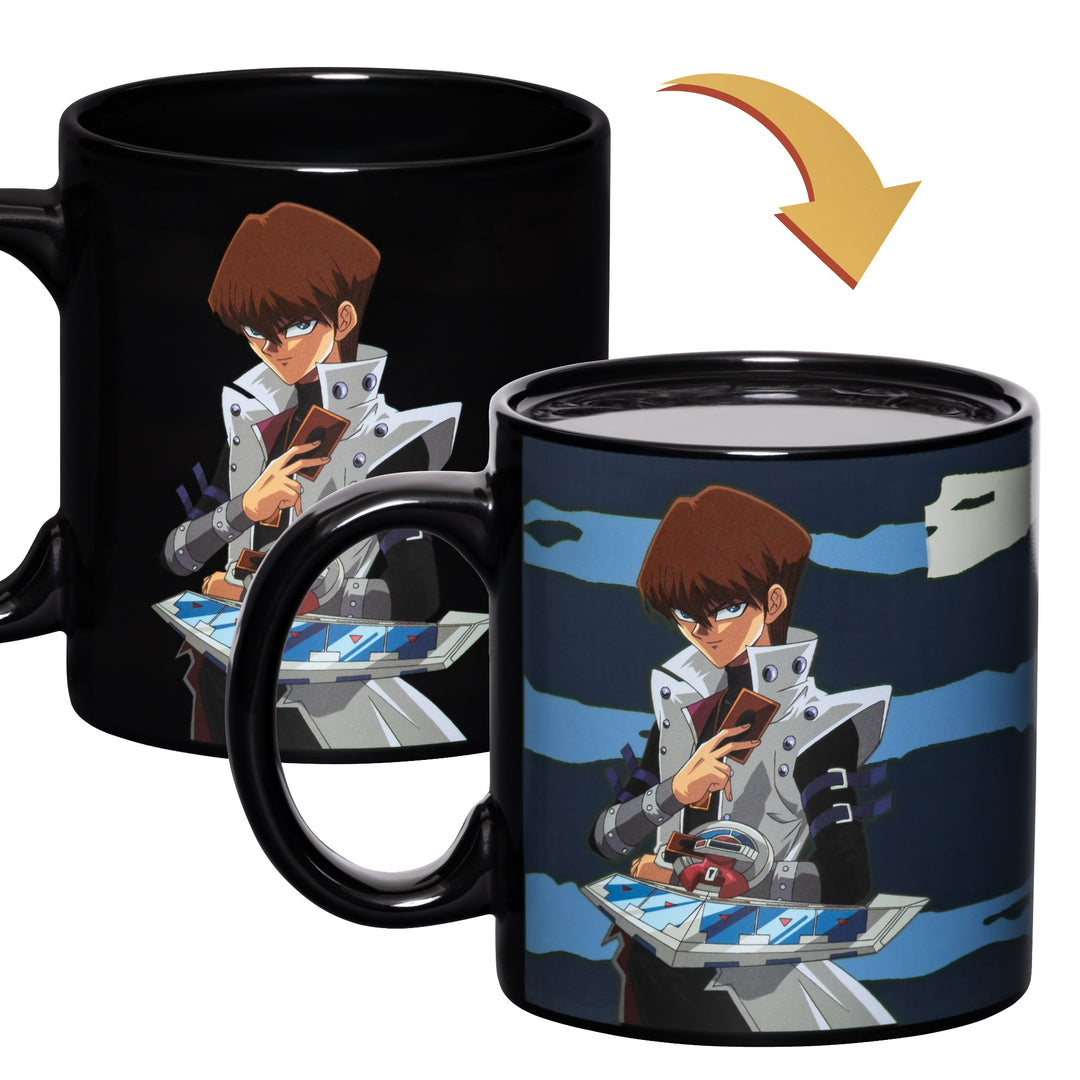 YU-GI-OH Seto Kiaba and Blue Eyes White Dragon 15 oz. Heat Change Ceramic Coffee Mug