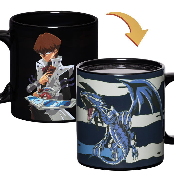 YU-GI-OH Seto Kiaba and Blue Eyes White Dragon 15 oz. Heat Change Ceramic Coffee Mug