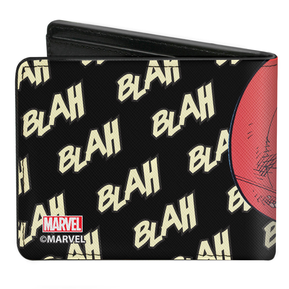 Deadpool Face Close Up Blah Blah Blah Marvel Comics Bifold Wallet