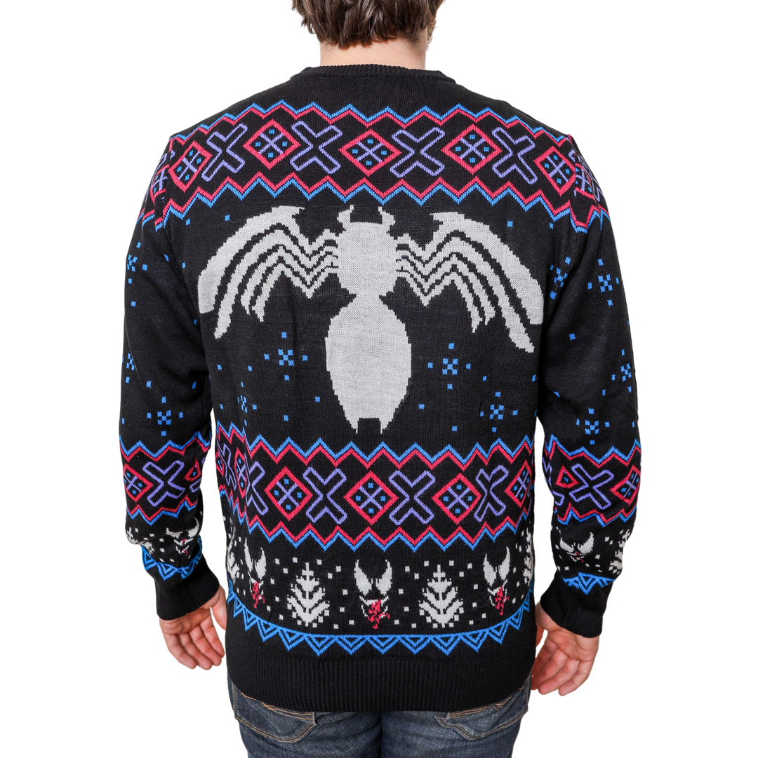 Marvel Venom Symbol Offcially Licesned Adult Holiday Ugly Christmas Sweater