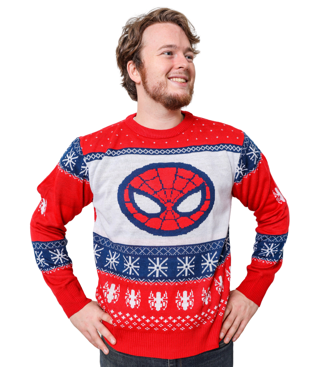 Marvel Spider-Man Symbol Offcially Licesned Adult Holiday Ugly Christmas Sweater