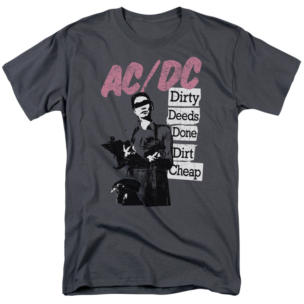 ACDC - Dirty Deeds - Adult Unisex Short Sleeve T-Shirt - Gray