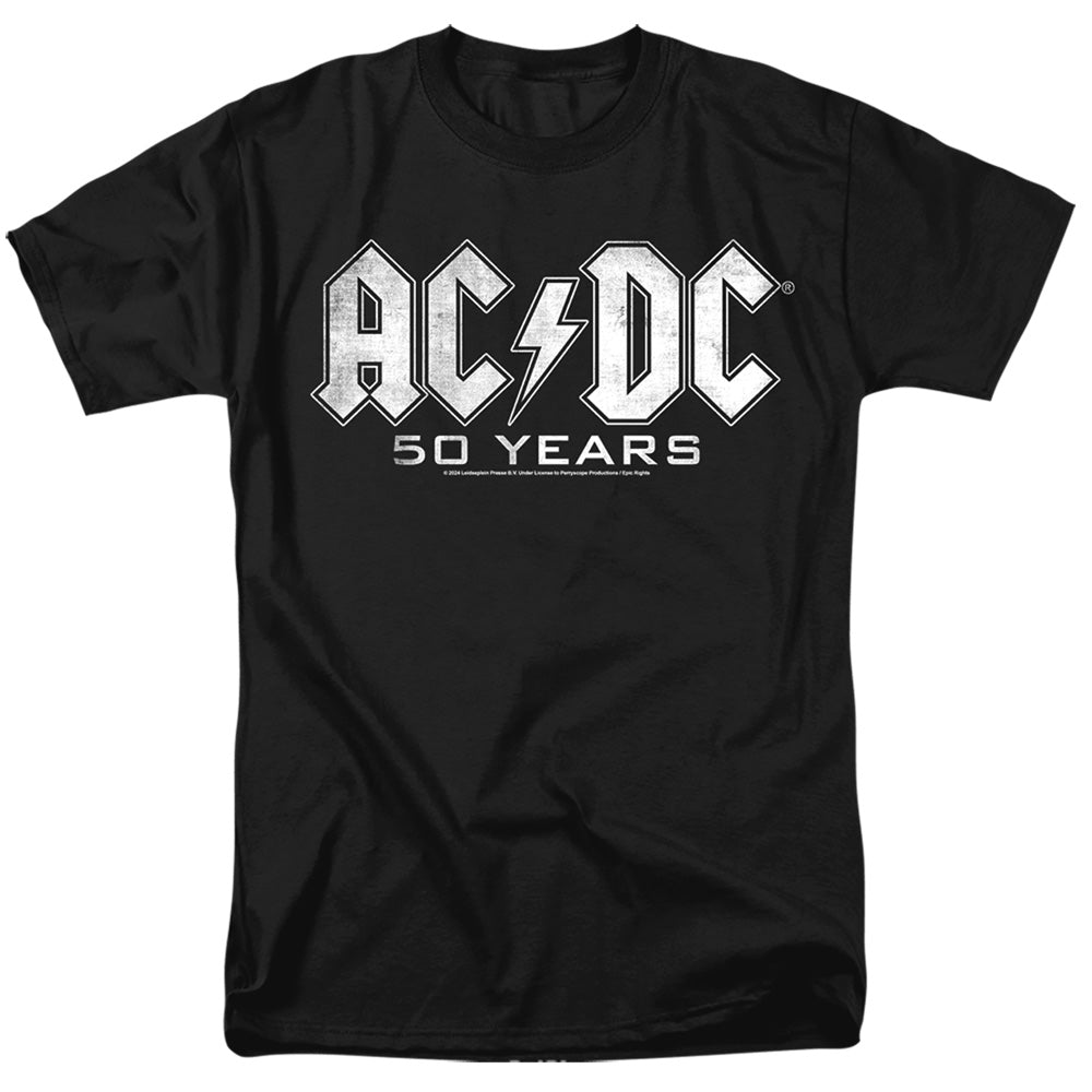 ACDC - 50 Years Logo #2 - Adult Unisex Short Sleeve T-Shirt - Black
