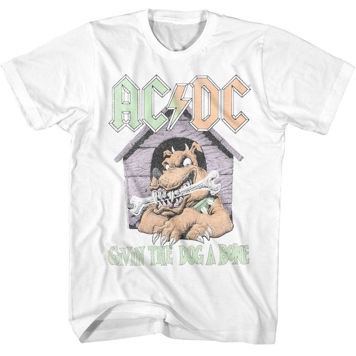 ACDC - Givin The Dog A Bone - American Classics - Solid White Adult Short Sleeve T-Shirt
